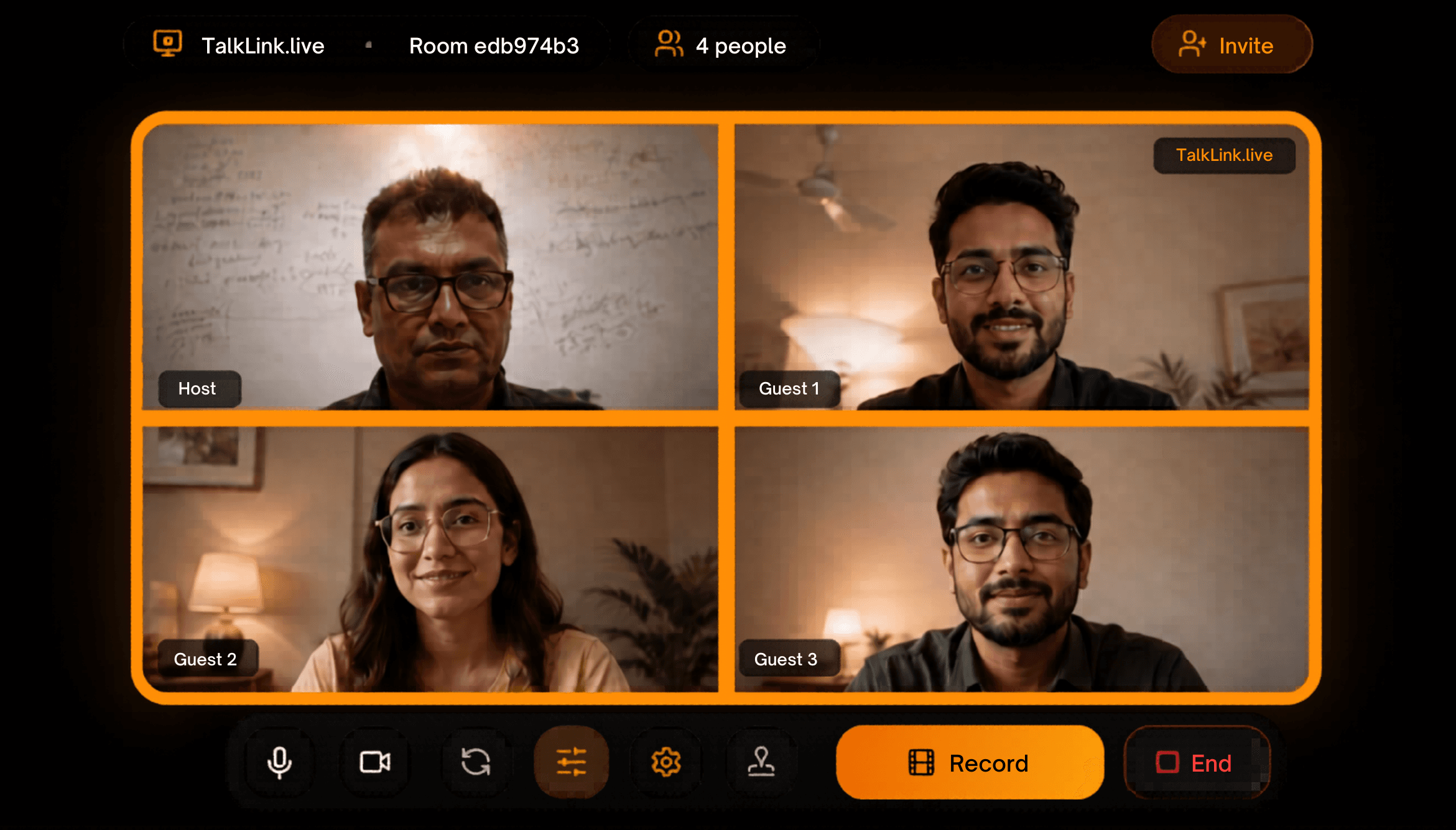 TalkLink.live recording studio preview